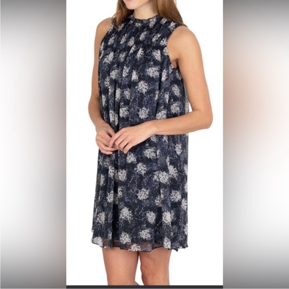 Joie High Neck Floral Trapeze Shift Dress - Picture 1 of 11